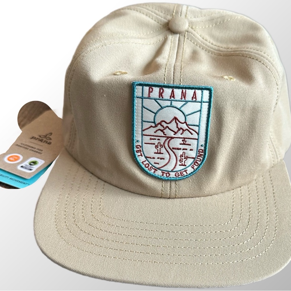 Prana Hat New With Tags Tan Gazin Patch Flat Bill Performance‎ Woven Hat